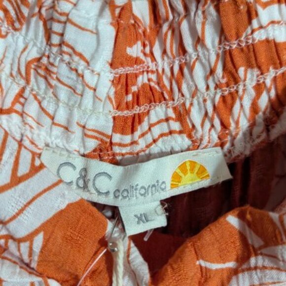 C & C California Palazzio pant XL orange tropical print - Picture 7 of 8